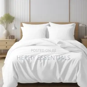 6x6 Beddings Plain White Bedsheet and Pillowcase