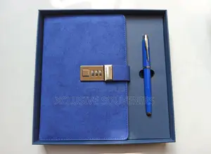 Personalized A5 Pin Lockable Pu Leather Vintage Journal and Pen Set