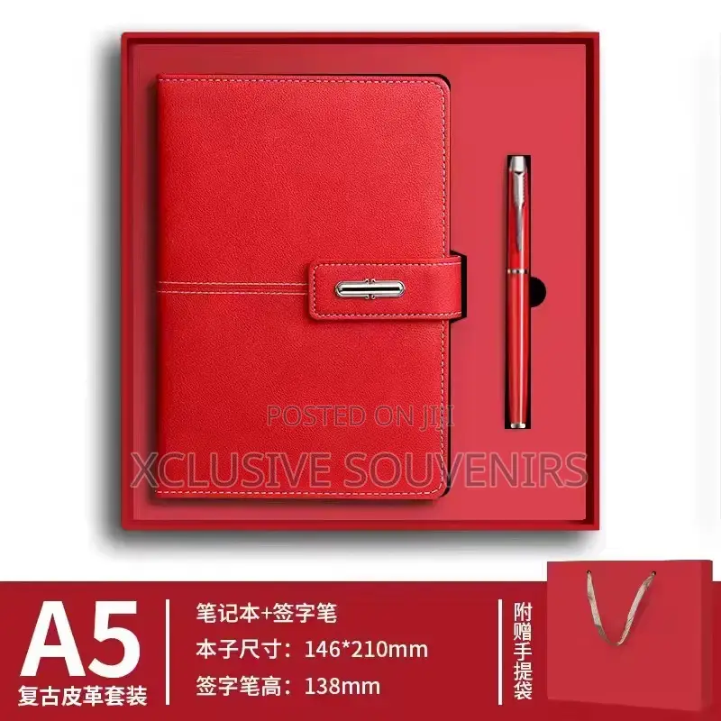 Customizable A5 Pu Leather Note Book Corporate Gift Set