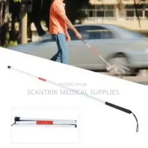 Portable Folding White Cane With Carry Pouch