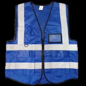 Blue Reflective Jacket Vest With Pockets