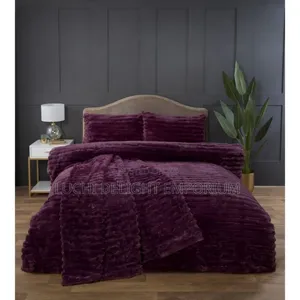 Purple Rabbit Fur Duvet Complete Set – Luxury Comfort -6/7, 7/7