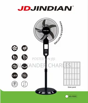 16 Inch Solar Rechargeable Fan With Solar Panel