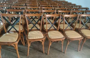 Imported Wooded Cross Back Event Chairs Available Now