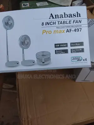 Anabash 8 Inches Table Rechargeable Fan With Remote