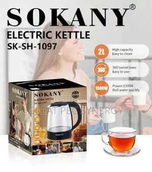 Sokany Glass Electric Kettle - 2 Liters