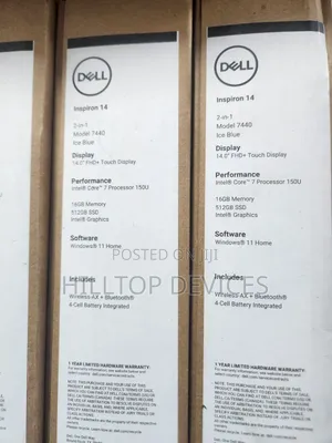 New Laptop Dell Inspiron 14 7440 2-in-1 16GB Intel Core 7 SSD 512GB