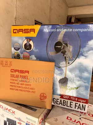 18 Inches Qasa Rechargeable Fan With Solar Panel
