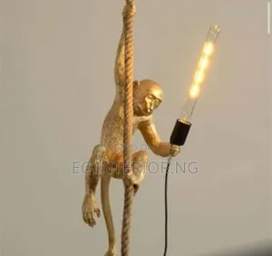 Monkey Light Vintage Hemp Rope Resin Pendant Lights Animal Pendant