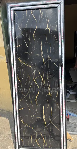 Aluminum PVC Toilet Door (Marble Design)