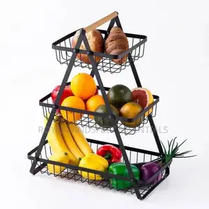 Multifunctional 3 Layer Fruit and Vegetable Gold Storage Rack