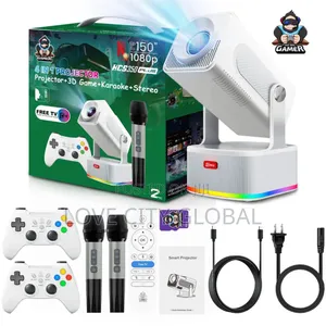 Hcs350plus Projector + 30000+ 3d Game + Karaoke+Stereo 2 Mics 4k 150"