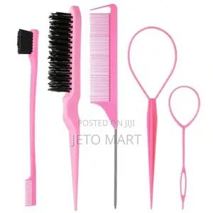 5pcs Hair Brush And Braiding Tool Set
