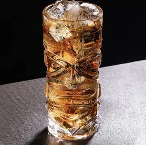 Transparent Crystal Tiki Style Glass