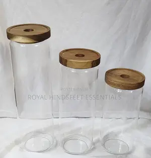 Pantry Glass Jar Canisters With Airtight Bamboo Lid