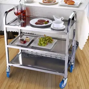 Quality Stainless Steel 3layer Food Trolley