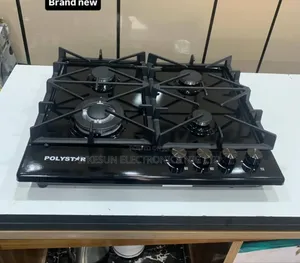 Original Polystar Built-in 60cm Premium 4 Burners Black Stainless Gas