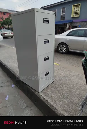 4-Drawer Office Cabinet – Grey Steel | Affordable Price Port Harcourt