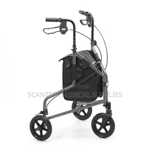 Three-Wheel Walking Rollator With Storage Basket
