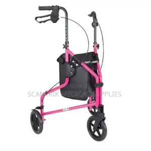 Tri-Wheel Rollator Walker With Comfortable Grip Handles