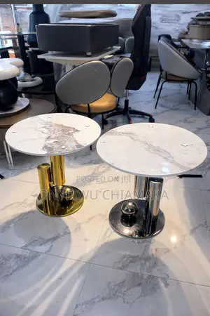 Modern Marble Top Side Tables – Luxury Gold Black Finish