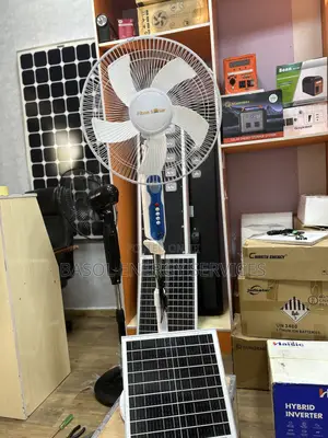 16 Inches Solar Rechargeable Fan With Bulb