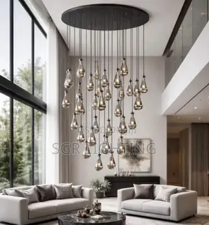 Vintage Black American E14 Bulb Changeable Copper Ceiling Chandelier