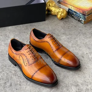 Brown Color Leather Corporate Shoe