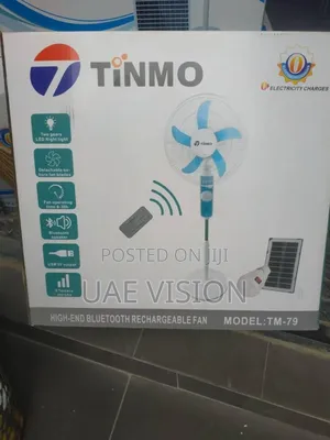 18inches Tinmo Solar Rechargeable Fan With Bluetooth