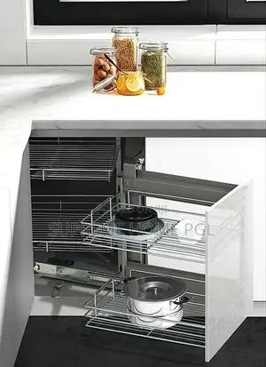 Kitchen Cabinet Corner Basket Organizer