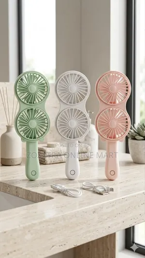Mini Double - Head Rechargeable Handheld Fan