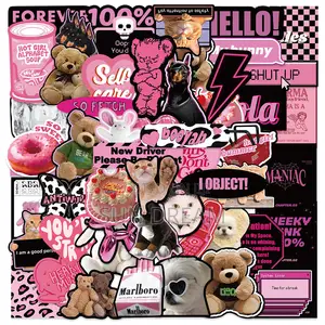 55 Pieces Pink Stickers Home Decoration