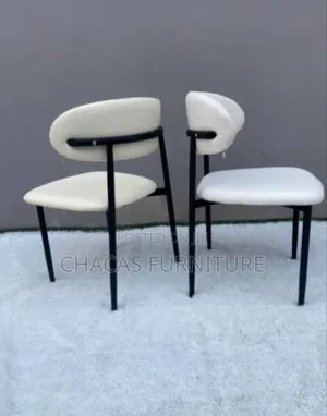 Premium Dining Chair - Luxury Cream Leatherette Fabric Accent Seat