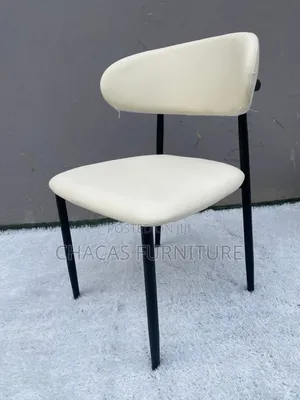 Premium Dining Chair - Luxury Cream Leatherette Fabric Accent Seat