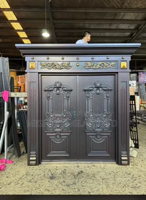 High-Security Double Entry Door With Luxury Cast Copper Finishes