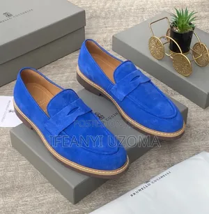 New Brunello Cucinelli Luxury Blue Color Loafers