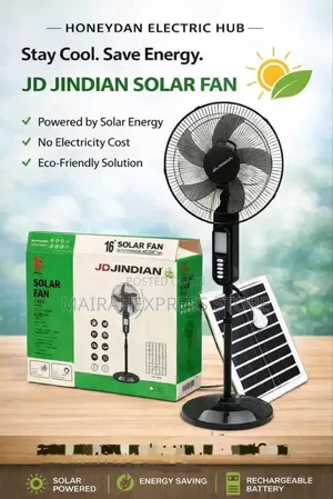 Jd Jindian Standing Solar Rechargeable Fan. 2st7