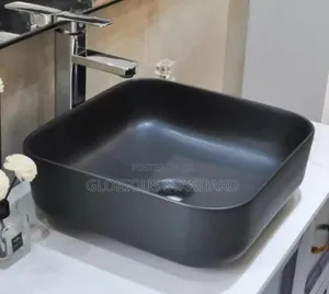 Quality Square Black Cabinet Basin