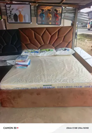 Brown Padded Bedframe