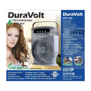 Dura Volt Rechargeable Mist Cooling Fan Air Cooler Fan