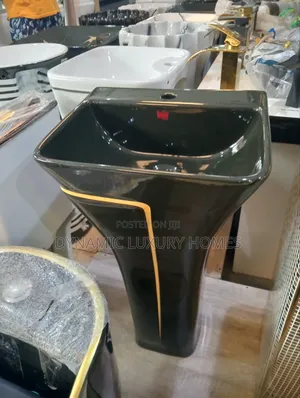 Black Free Standing Black Wash Hand Basin