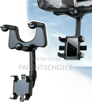 Multifunctional 360 Rotatable Car Rearview Mirror Phone Holder(Black)