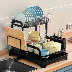 Plate Rack With Drainer and Cup Holder