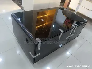 Smart Center Table With Freezer, Usb Wireless Charging Bluetooth
