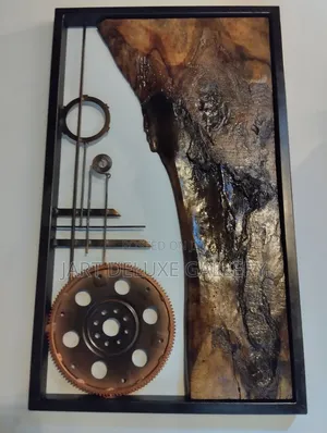 Rustic Wooden and Metal Artwork