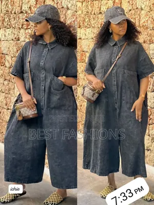 Ladies Denim Mid Cut Jumpsuit