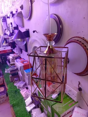 Single Dropping Pendant Light Gold Body With Bulb
