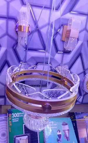 Morden Led Chandelier Light Gold Body With 3 Colours Light