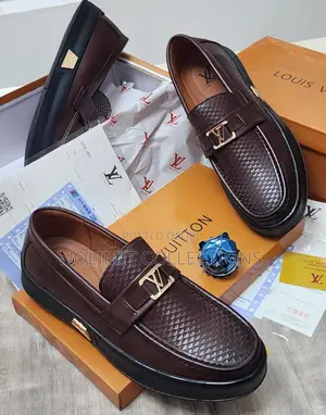 Classic Lv Loafers Featuring Croc Skin Leather