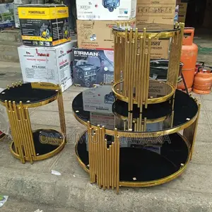 Luxury Gold Frame Center Table Set (3 Pieces)